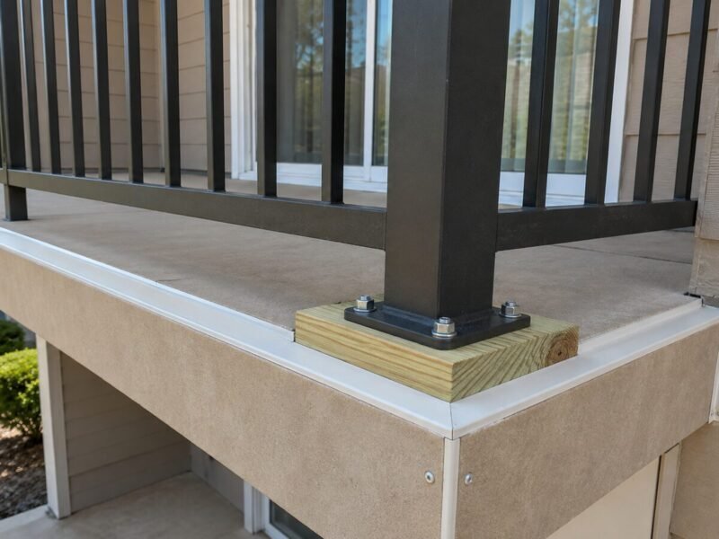Upgraded balcony guard with infill meeting the 4-inch sphere limit