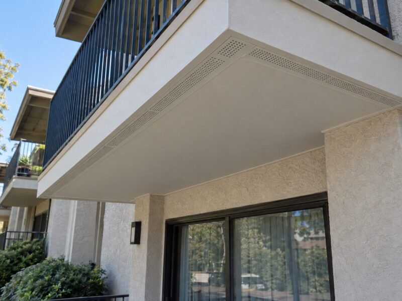 Rebuilt vented soffit allowing the framing cavity to dry