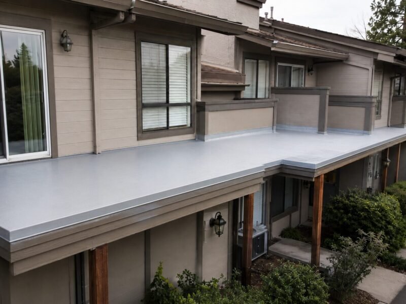Completed Westcoat ALX deck coating at a Rocklin townhome community