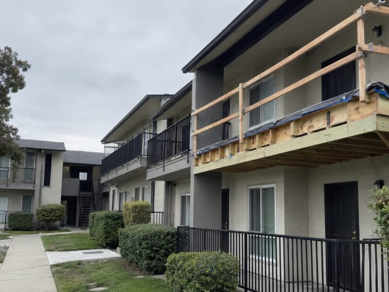 ABD crew rebuilding balcony guardrails at an 88-unit apartment complex in Stockton, CA