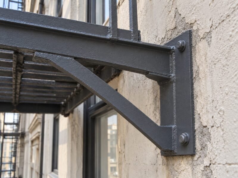 Rebuilt landing bracket with galvanized plates and a zinc-rich coating system